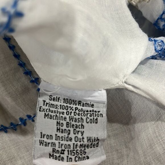 Johnny Was 3J Workshop Embroidered Kaftan Tunic Dress Shirt Women’s XS runs‎ big - Picture 8 of 8